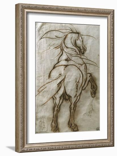 Study of a Rearing Horse, with a Subsidiary Study of the Same and a View of a Town-Jacques Callot-Framed Giclee Print