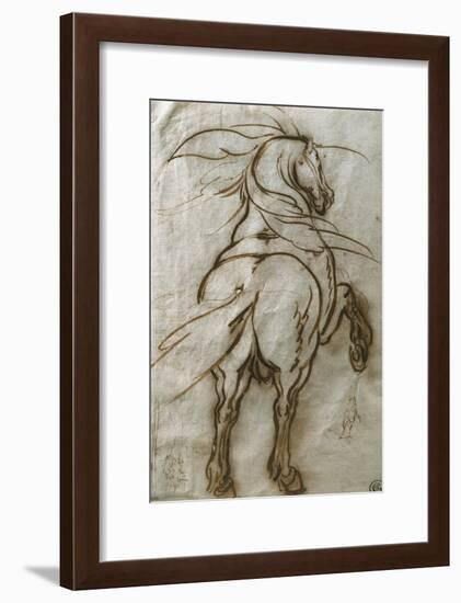 Study of a Rearing Horse, with a Subsidiary Study of the Same and a View of a Town-Jacques Callot-Framed Giclee Print