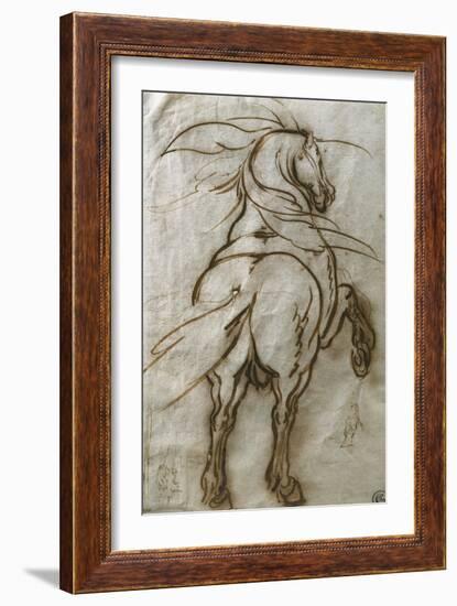 Study of a Rearing Horse, with a Subsidiary Study of the Same and a View of a Town-Jacques Callot-Framed Giclee Print