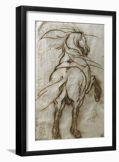 Study of a Rearing Horse, with a Subsidiary Study of the Same and a View of a Town-Jacques Callot-Framed Giclee Print