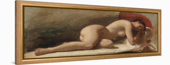 Study of a Reclining Female Nude, 1843 (Oil on Board)-Edward William Wyon-Framed Premier Image Canvas