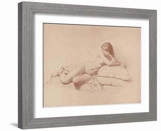 Study of a Reclining Female Nude, 1885-Mihaly von Zichy-Framed Giclee Print