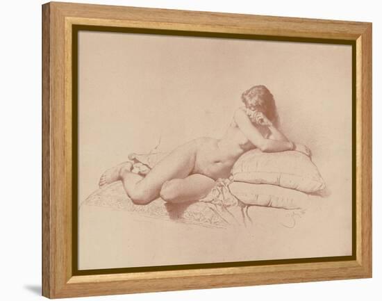 Study of a Reclining Female Nude, 1885-Mihaly von Zichy-Framed Premier Image Canvas