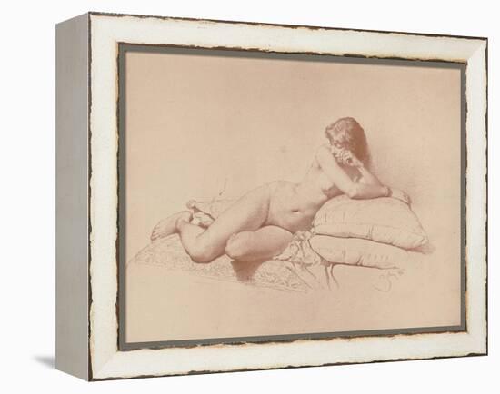 Study of a Reclining Female Nude, 1885-Mihaly von Zichy-Framed Premier Image Canvas