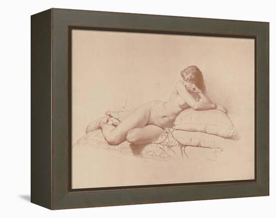 Study of a Reclining Female Nude, 1885-Mihaly von Zichy-Framed Premier Image Canvas