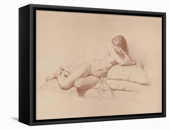 Study of a Reclining Female Nude, 1885-Mihaly von Zichy-Framed Premier Image Canvas