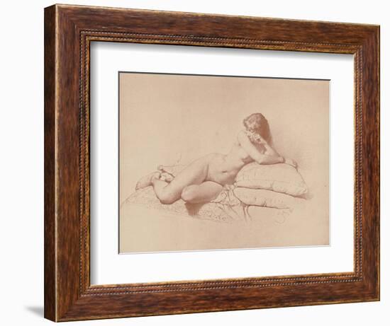 Study of a Reclining Female Nude, 1885-Mihaly von Zichy-Framed Giclee Print