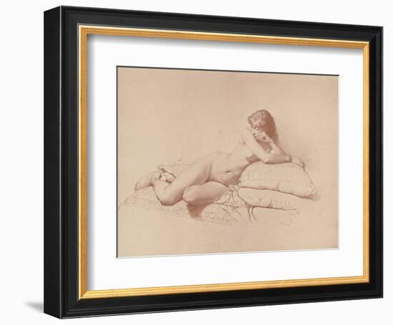 Study of a Reclining Female Nude, 1885-Mihaly von Zichy-Framed Giclee Print