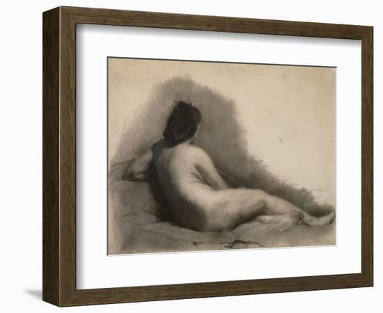 Study of a Reclining Nude Woman, 1863-66 (Charcoal on Paper)-Thomas Cowperthwait Eakins-Framed Giclee Print