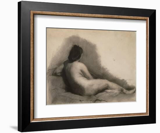 Study of a Reclining Nude Woman, 1863-66 (Charcoal on Paper)-Thomas Cowperthwait Eakins-Framed Giclee Print