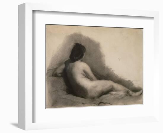 Study of a Reclining Nude Woman, 1863-66 (Charcoal on Paper)-Thomas Cowperthwait Eakins-Framed Giclee Print