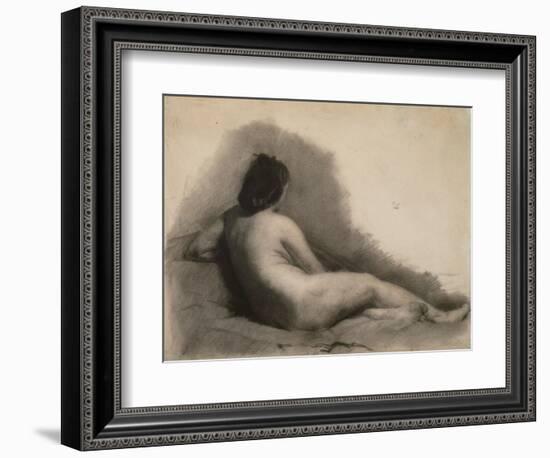 Study of a Reclining Nude Woman, 1863-66 (Charcoal on Paper)-Thomas Cowperthwait Eakins-Framed Giclee Print