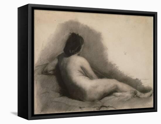 Study of a Reclining Nude Woman, 1863-66 (Charcoal on Paper)-Thomas Cowperthwait Eakins-Framed Premier Image Canvas
