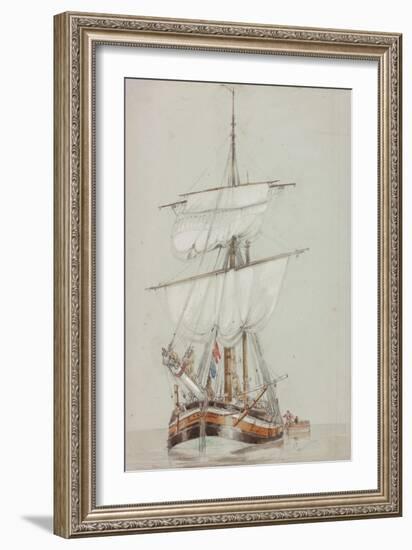 Study of a Sailing Ship-John Wilson Carmichael-Framed Giclee Print