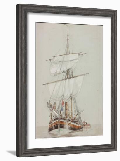 Study of a Sailing Ship-John Wilson Carmichael-Framed Giclee Print