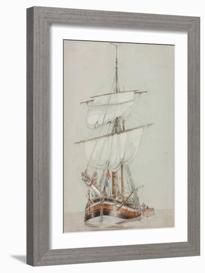 Study of a Sailing Ship-John Wilson Carmichael-Framed Giclee Print