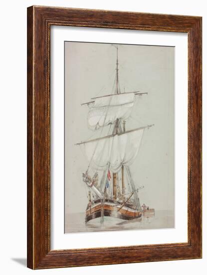 Study of a Sailing Ship-John Wilson Carmichael-Framed Giclee Print