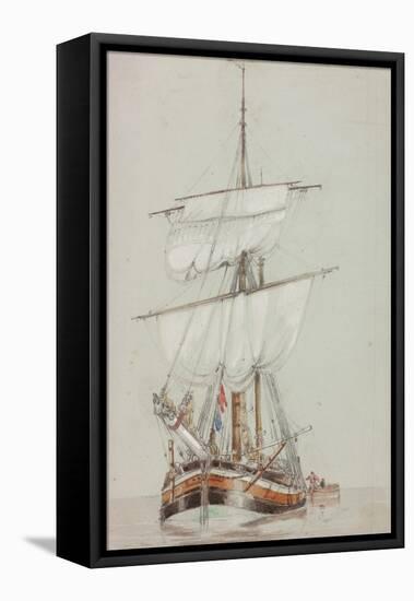 Study of a Sailing Ship-John Wilson Carmichael-Framed Premier Image Canvas