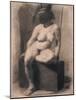 Study of a Seated Nude Woman Wearing a Mask, 1863-66 (Charcoal and Crayon with Stumping on Paper)-Thomas Cowperthwait Eakins-Mounted Giclee Print