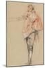 Study of a Standing Dancer with an Outstretched Arm, 1710-Jean Antoine Watteau-Mounted Giclee Print