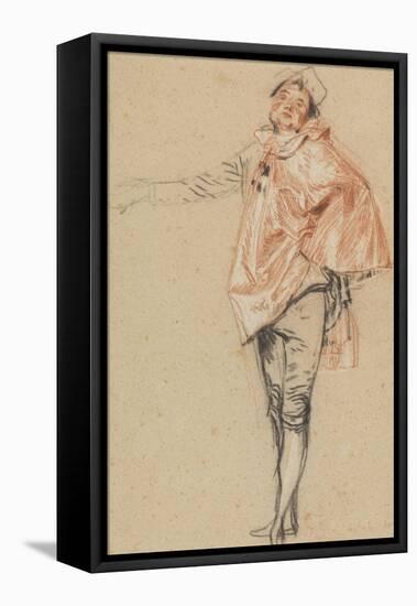 Study of a Standing Dancer with an Outstretched Arm, 1710-Jean Antoine Watteau-Framed Premier Image Canvas