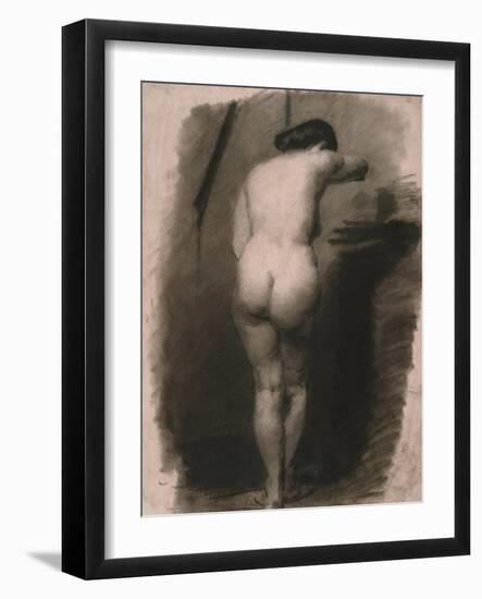 Study of a Standing Nude Woman, 1863-66 (Charcoal on Paper)-Thomas Cowperthwait Eakins-Framed Giclee Print