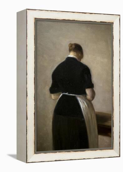 Study of a standing woman, back view, 1884-88-Vilhelm Hammershoi-Framed Premier Image Canvas