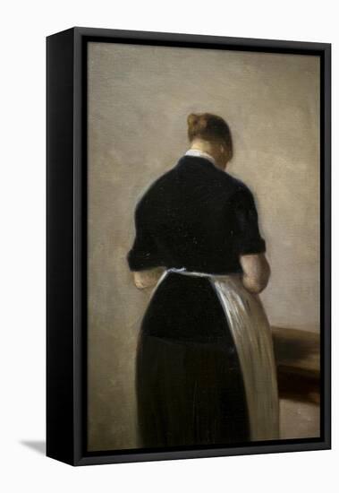 Study of a standing woman, back view, 1884-88-Vilhelm Hammershoi-Framed Premier Image Canvas