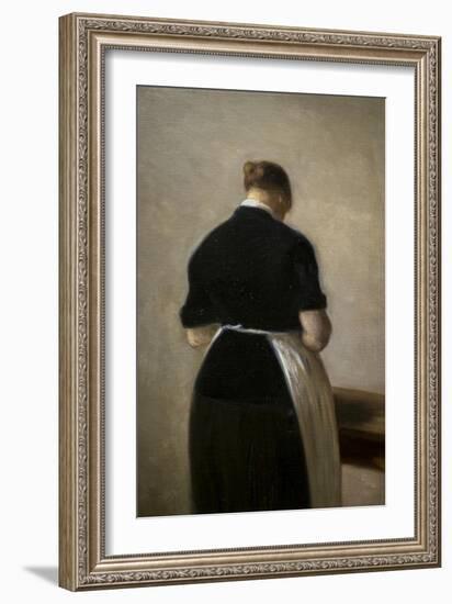 Study of a standing woman, back view, 1884-88-Vilhelm Hammershoi-Framed Giclee Print