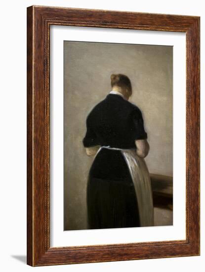 Study of a standing woman, back view, 1884-88-Vilhelm Hammershoi-Framed Giclee Print