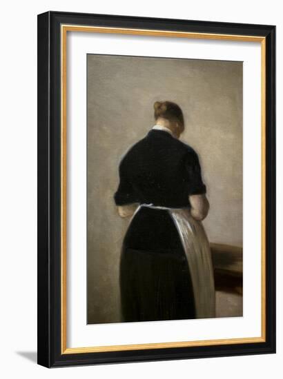 Study of a standing woman, back view, 1884-88-Vilhelm Hammershoi-Framed Giclee Print