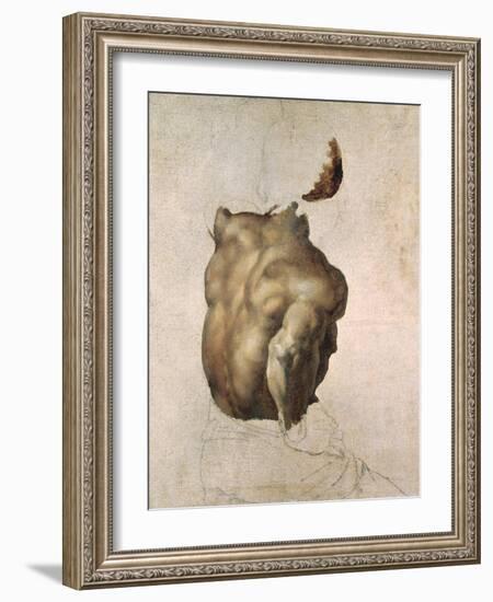 Study of a Torso for the Raft of the Medusa, 1818-Théodore Géricault-Framed Giclee Print