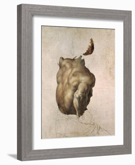 Study of a Torso for the Raft of the Medusa, 1818-Théodore Géricault-Framed Giclee Print