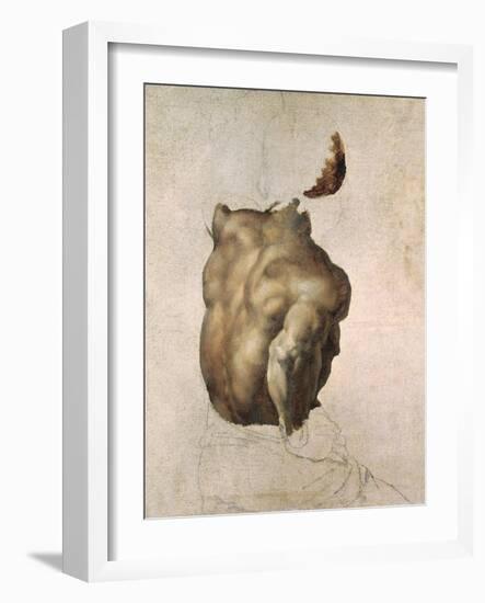 Study of a Torso for the Raft of the Medusa, 1818-Théodore Géricault-Framed Giclee Print