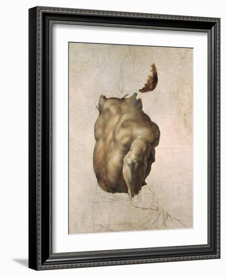 Study of a Torso for the Raft of the Medusa, 1818-Théodore Géricault-Framed Giclee Print