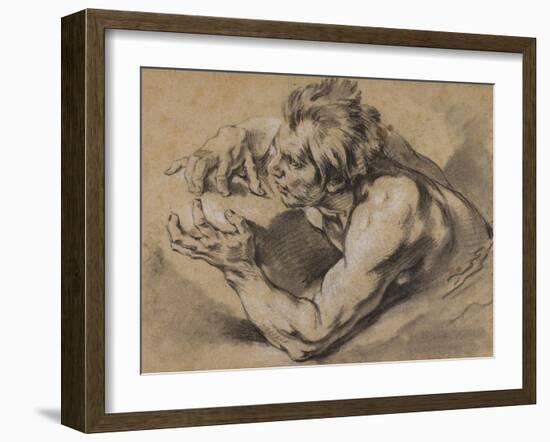 Study of a Triton, 1748-53-Francois Boucher-Framed Giclee Print