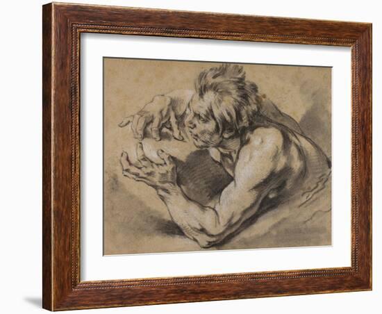 Study of a Triton, 1748-53-Francois Boucher-Framed Giclee Print