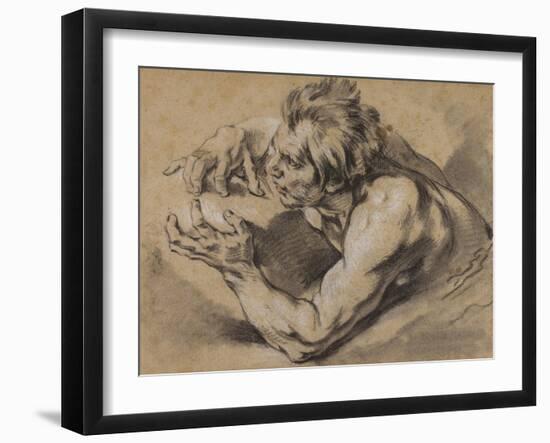 Study of a Triton, 1748-53-Francois Boucher-Framed Giclee Print