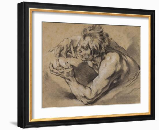 Study of a Triton, 1748-53-Francois Boucher-Framed Giclee Print