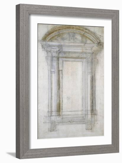 Study of a Window with a Semi-Circular Gable, C.1546-Michelangelo Buonarroti-Framed Giclee Print