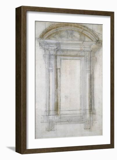 Study of a Window with a Semi-Circular Gable, C.1546-Michelangelo Buonarroti-Framed Giclee Print