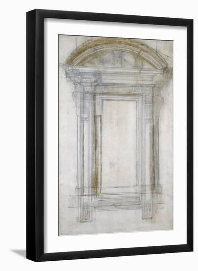 Study of a Window with a Semi-Circular Gable, C.1546-Michelangelo Buonarroti-Framed Giclee Print