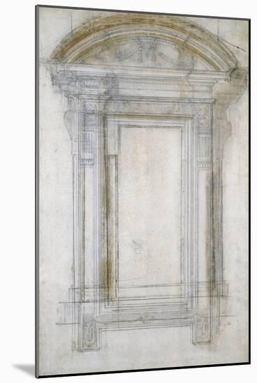 Study of a Window with a Semi-Circular Gable, C.1546-Michelangelo Buonarroti-Mounted Giclee Print