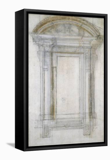 Study of a Window with a Semi-Circular Gable, C.1546-Michelangelo Buonarroti-Framed Premier Image Canvas