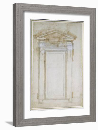 Study of a Window with Triangular Gable, C.1546-Michelangelo Buonarroti-Framed Giclee Print