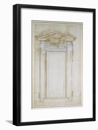 Study of a Window with Triangular Gable, C.1546-Michelangelo Buonarroti-Framed Giclee Print