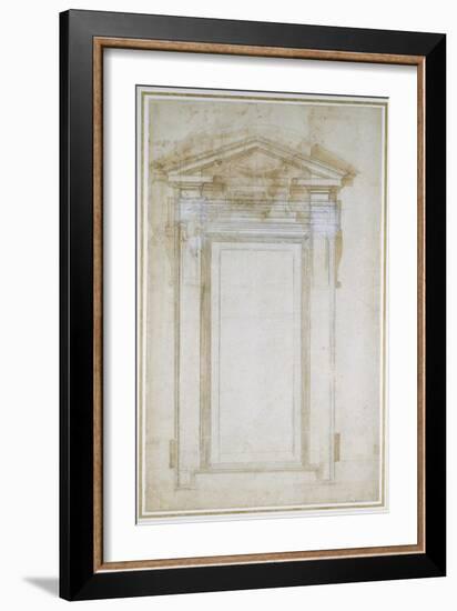 Study of a Window with Triangular Gable, C.1546-Michelangelo Buonarroti-Framed Giclee Print