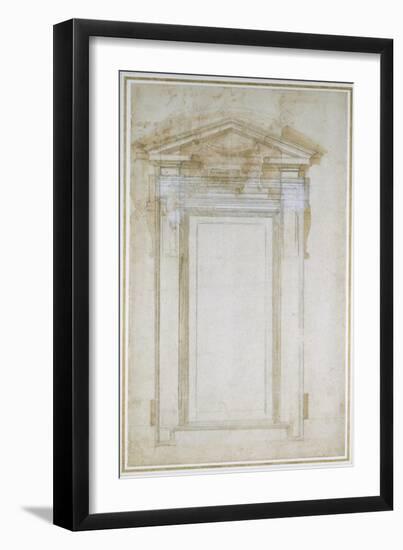 Study of a Window with Triangular Gable, C.1546-Michelangelo Buonarroti-Framed Giclee Print