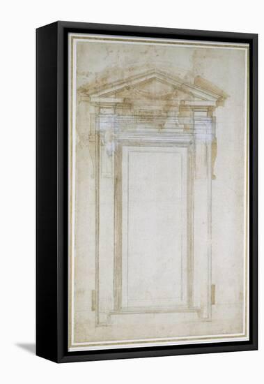 Study of a Window with Triangular Gable, C.1546-Michelangelo Buonarroti-Framed Premier Image Canvas