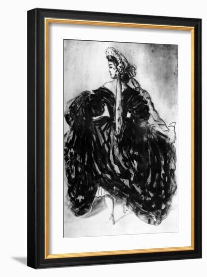 Study of a Woman, 19th Century-Constantin Guys-Framed Giclee Print